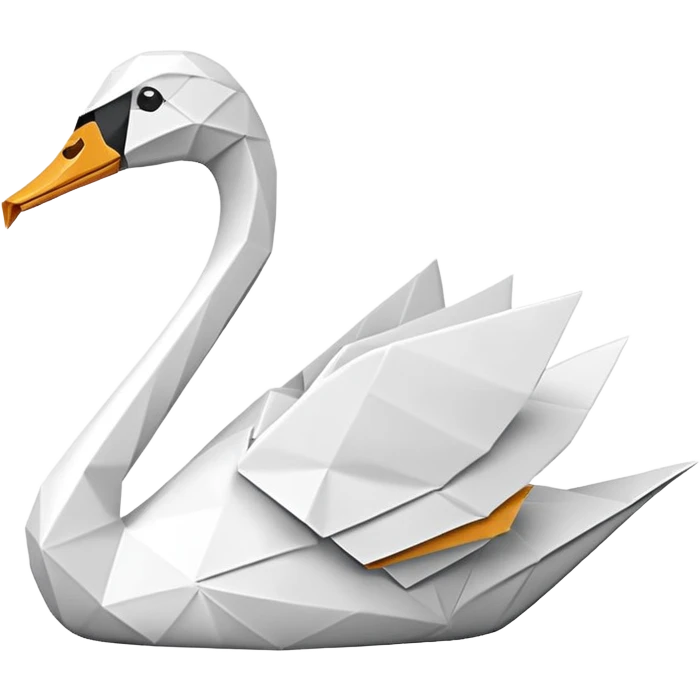 Origami swan only white. emoji