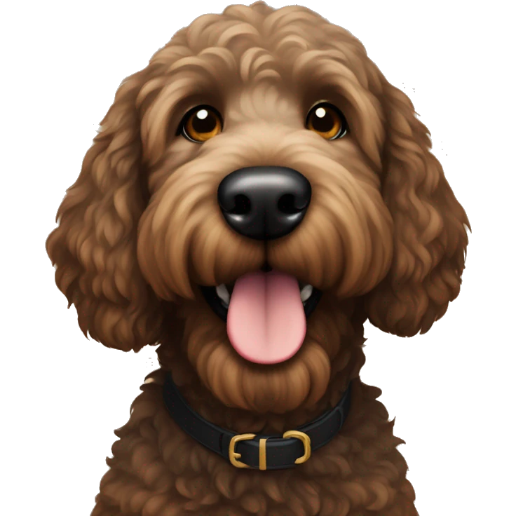 Black golden doodle with brown muzzle  emoji