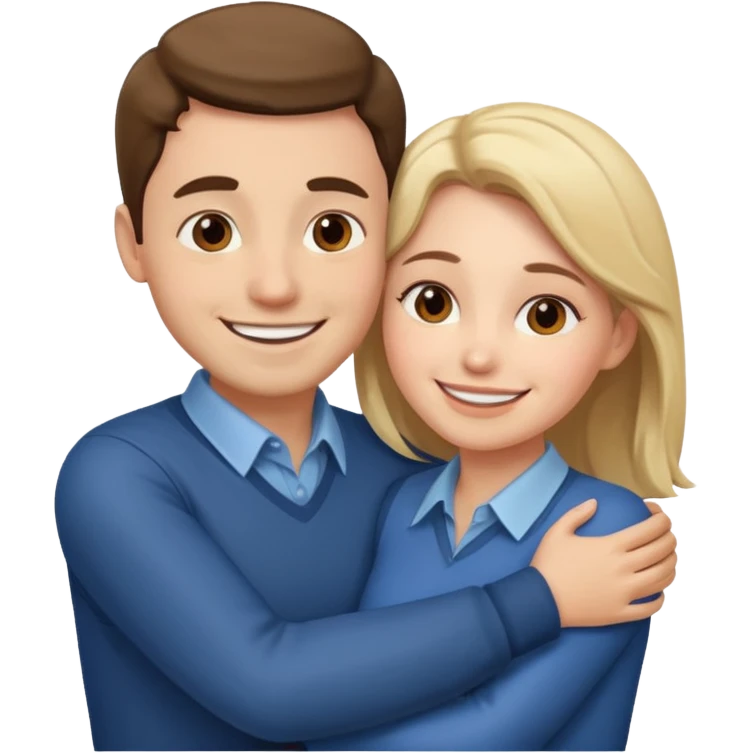 two Bestie man and woman coworkers teacher hug emoji