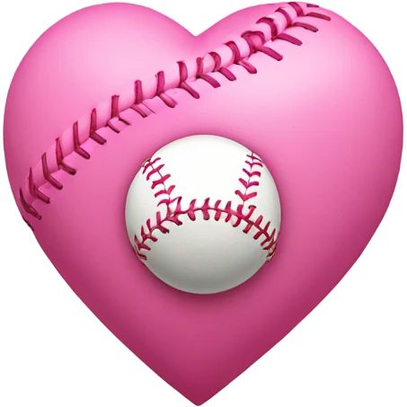 Heart shape Pink baseball emoji