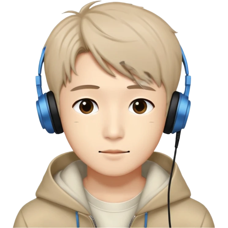 Han Taesan dari grup boy next door yang sedang mendengar kan musik emoji