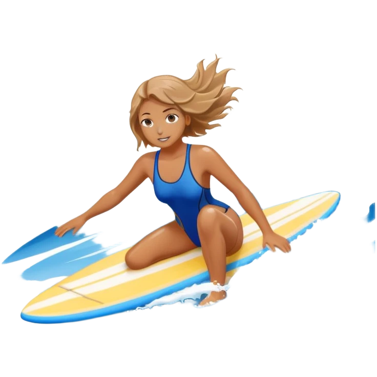 beautiful girl do surfing emoji