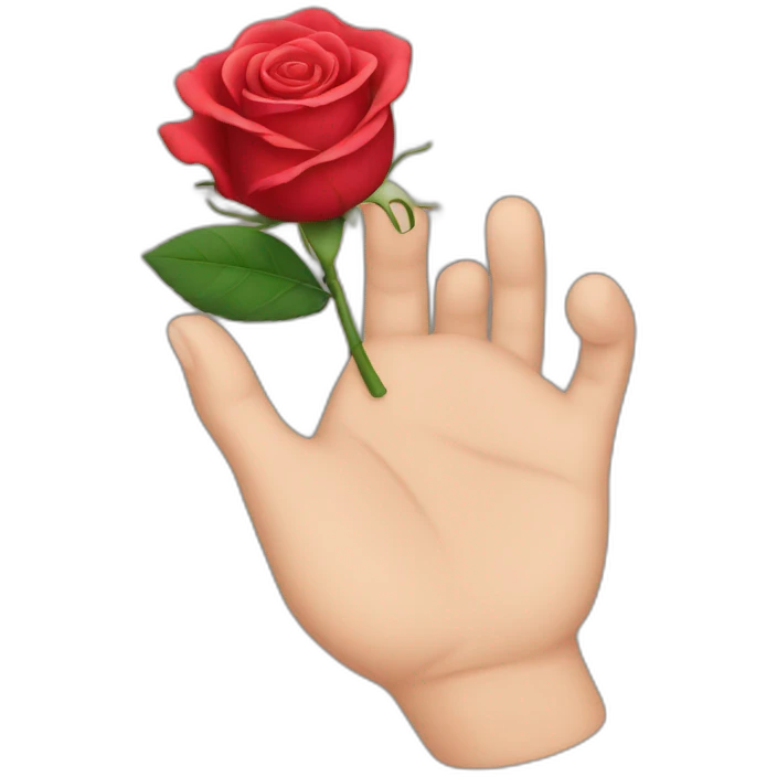 hand with rose emoji