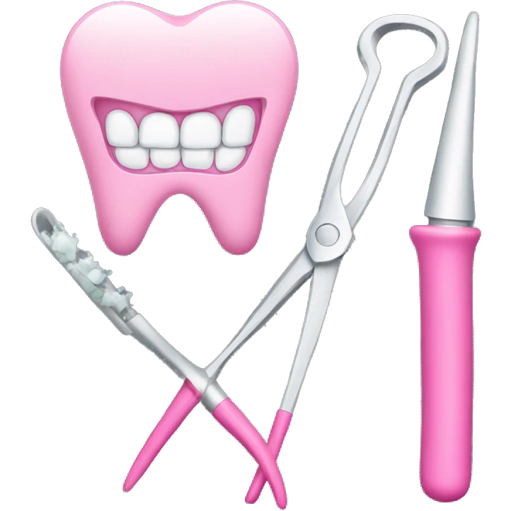 pink dentist tools emoji