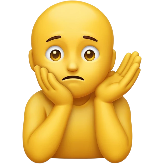 classic emoji looking bashful and defeated with a small yellow emoji hand snapping   emoji