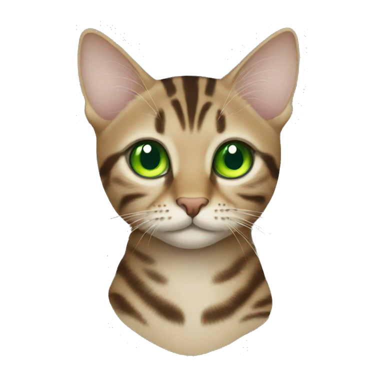 Tabby with green eyes emoji