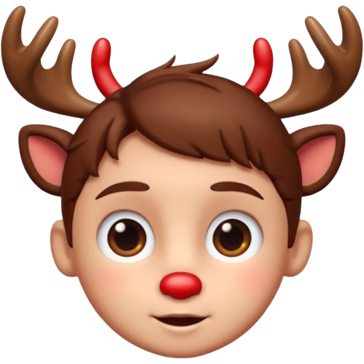 Rudolph cute face emoji for slack simple with hair, like the first one of that most recent message emoji