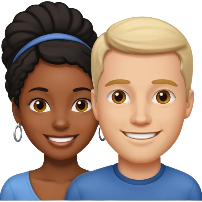 Black woman white man emoji