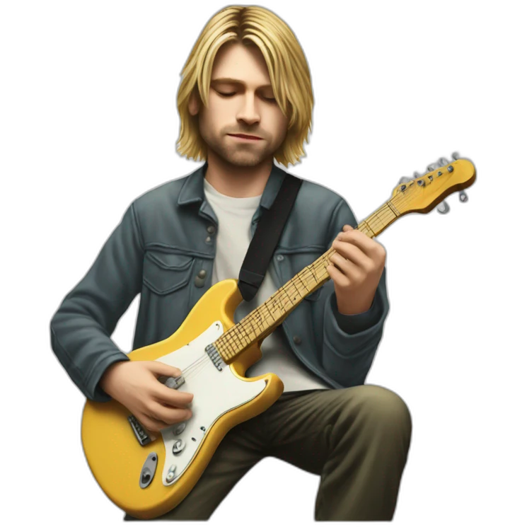 Kurt Cobain play the guitars emoji