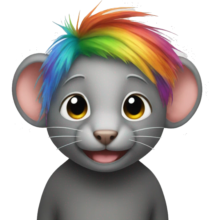 Rat either rainbow hair emoji