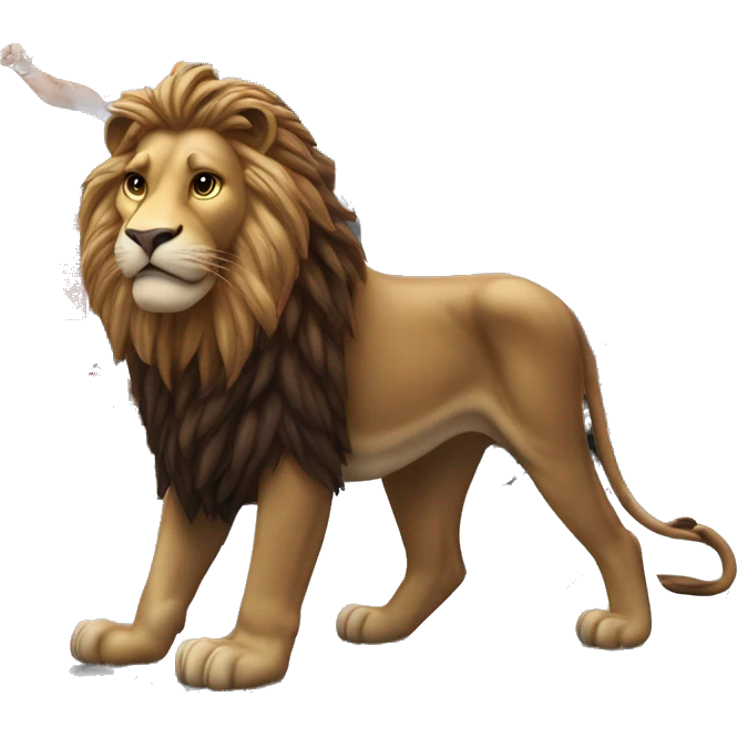 Lion in the middle of time square emoji