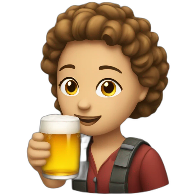 scarlet johnson drinking a beer emoji