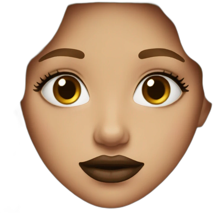 the girl with the ugly caca brown lipstick emoji