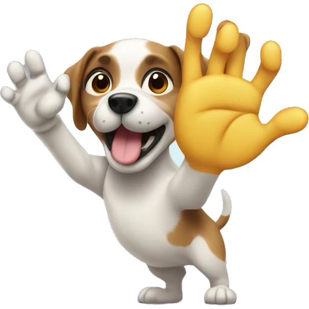 dog giving high five  emoji