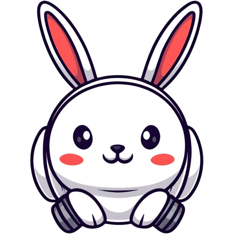 futuristic rabbit robot face, only the face emoji