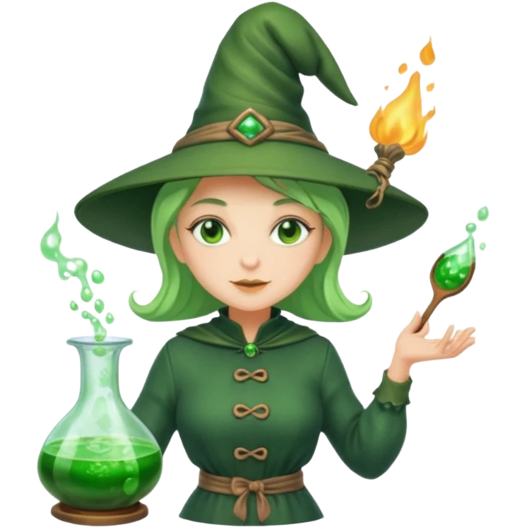 green witch cooking potion emoji