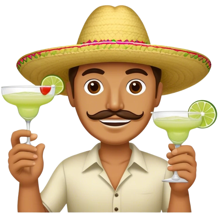 Triple dipper in front of man with a margarita emoji
