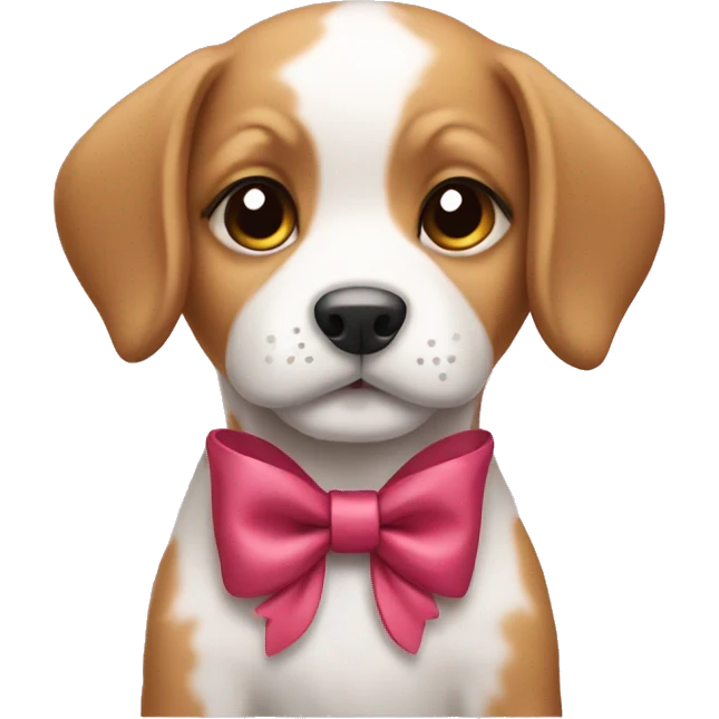 puppy wearing a bow  emoji