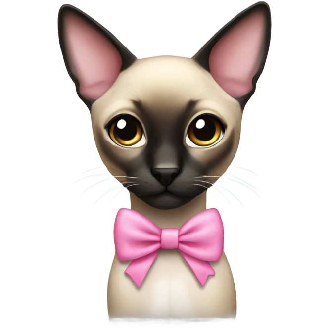 Make a Siamese short hair and pink bow emoji