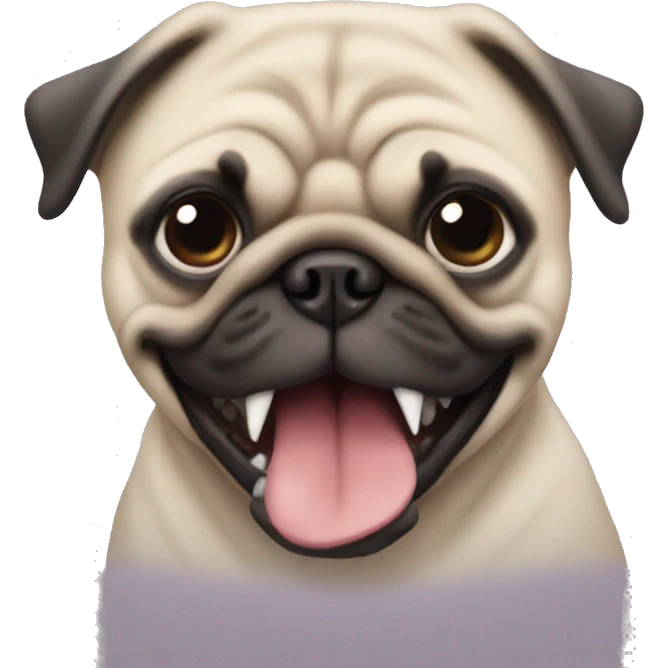 pug with shark teeth emoji