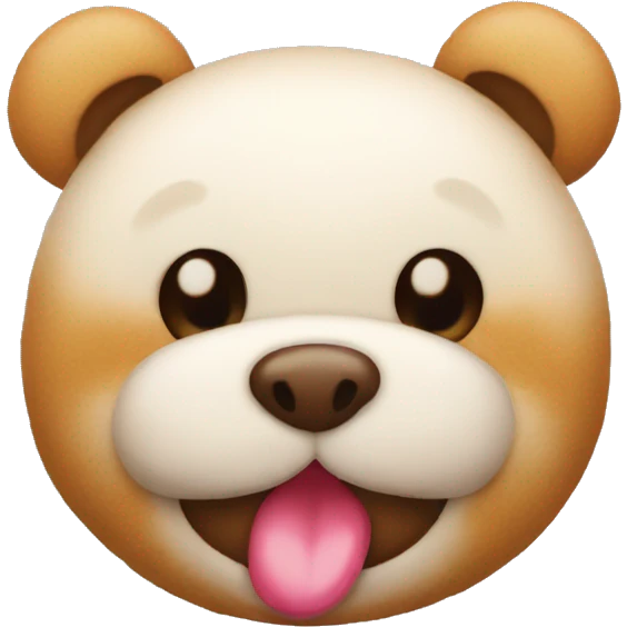 Peluche avec des gros un petit nez et des dents qui sortent de sa bouche emoji