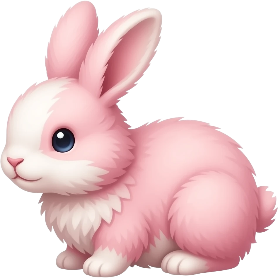 Quiero que sea rosa y que sea peludito que se vas muy lindo y esponjosito pero que sea un conejo emoji