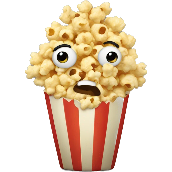Popcorn with a face emoji