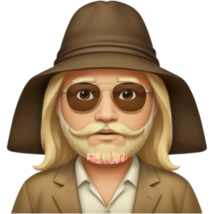 fat male blond long hair agent with three-day-beard in egypt with pyramid. emoji