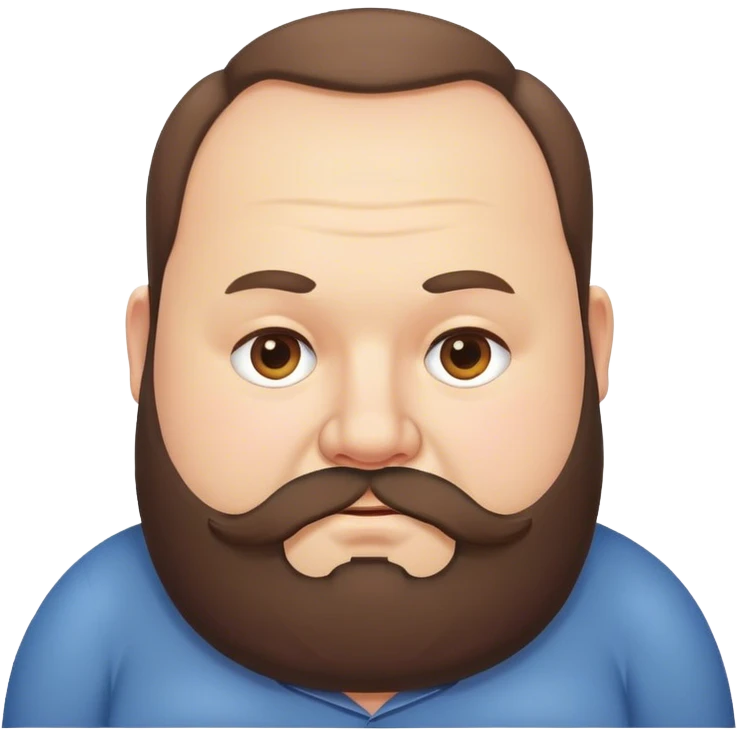 chubby man with big beard and receding hairline  emoji
