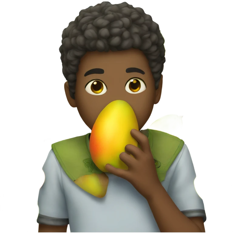 Boy kissing a mango  emoji