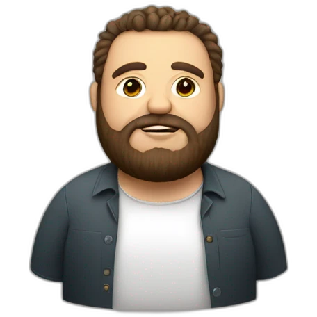 A fat man with a beard, reeds hair, freckles  emoji