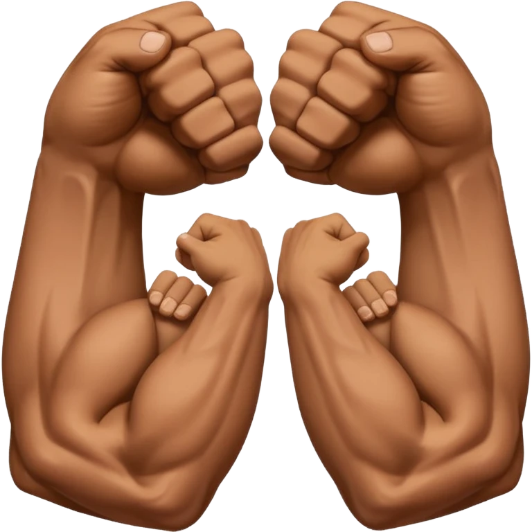 Two fists crossed over each other at the wrists like being handcuffed just without the cuffs in an upward and downword motion emoji