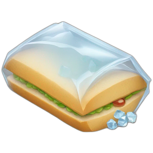 Small clear crystals in small sandwhich bag emoji