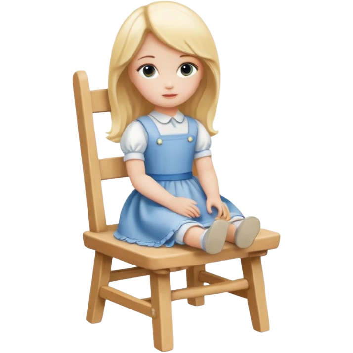 Blonde Doll Sitting On The Chair emoji