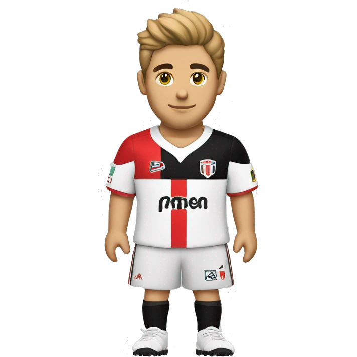 homem gordo branco com camiseta do sao paulo futebol clube emoji