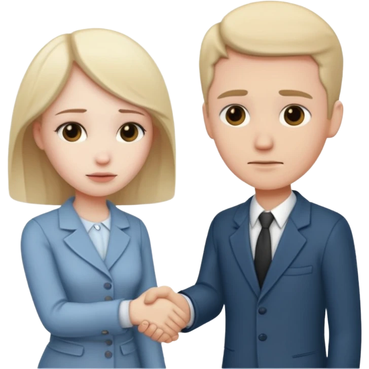 a sad couple shakes hands emoji