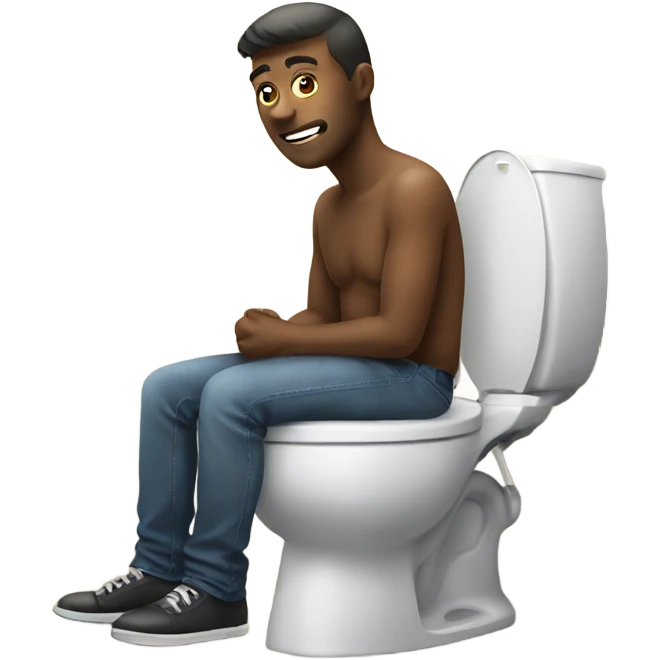 Sitting on toilet emoji