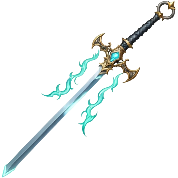 magical greatsword with a Eldritch black fire powers in it emoji