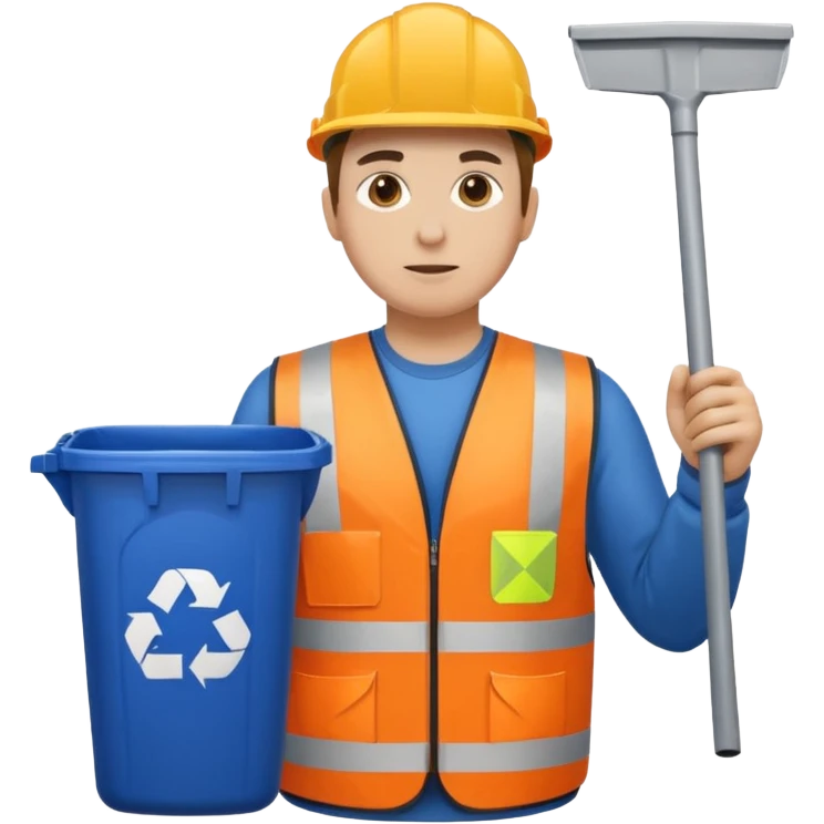 Waste Management, safety vest, trash picker emoji