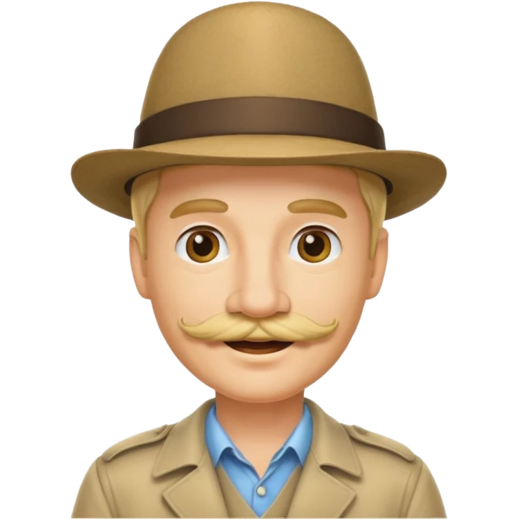 blonde man has amustache and hat emoji