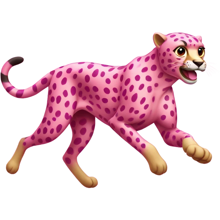 Pink cheetah running emoji