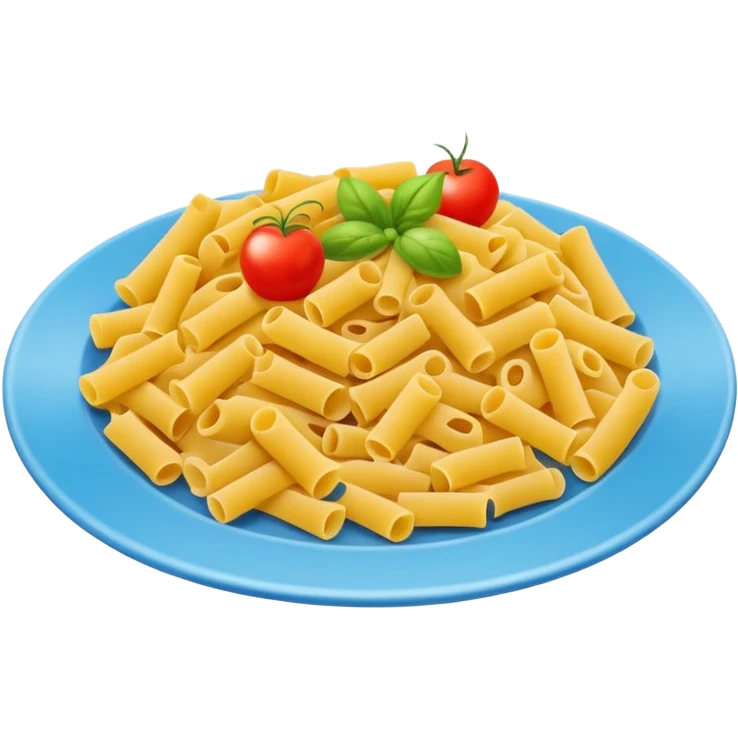 Emoji of a plate with grains and pasta, simple bright Apple-style emoji