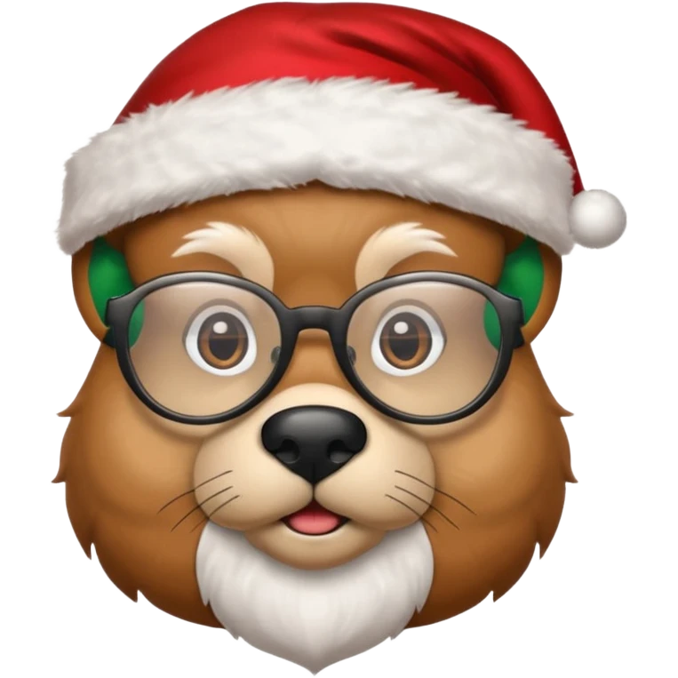 Animal santa cap and glasses 
 emoji