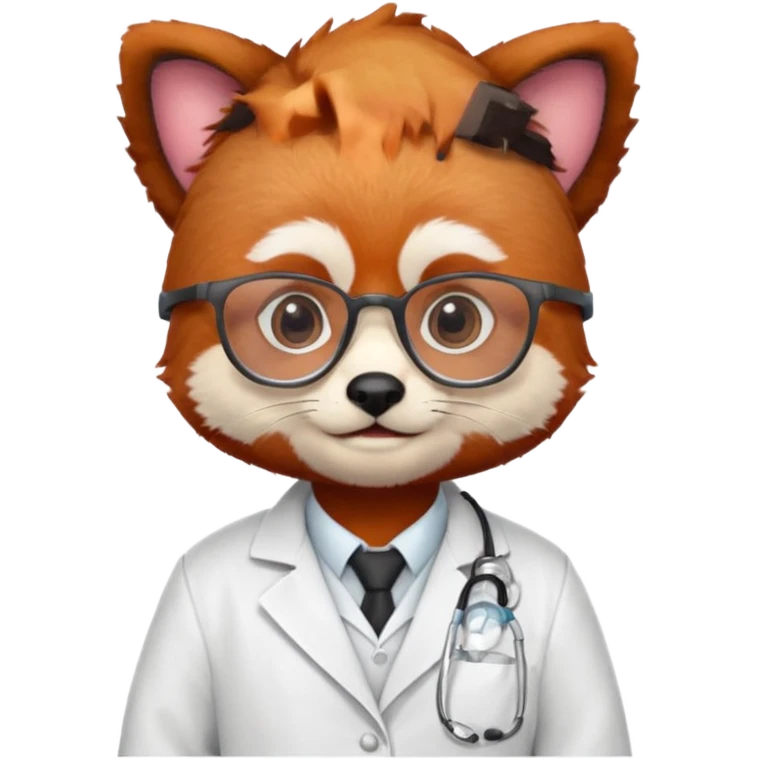 cute scientist red panda emoji