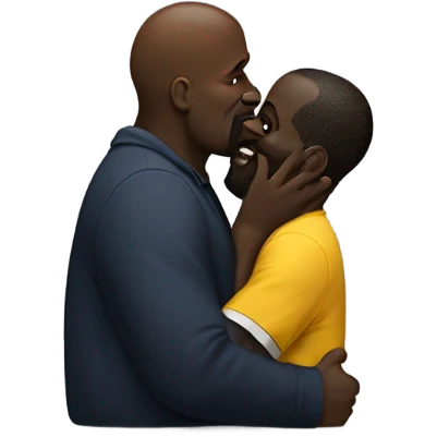 shaq kissing man emoji