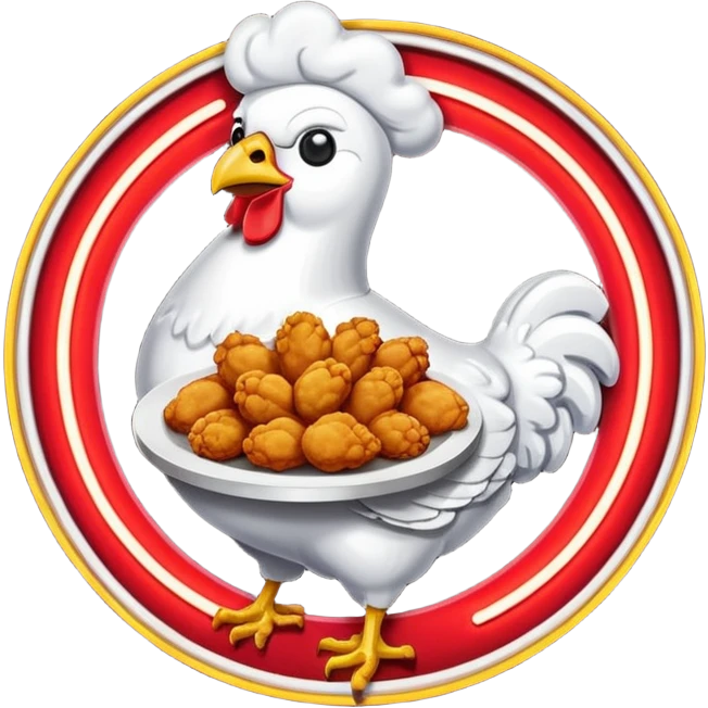 Retro Restaurant Sign Fried Chicken emoji