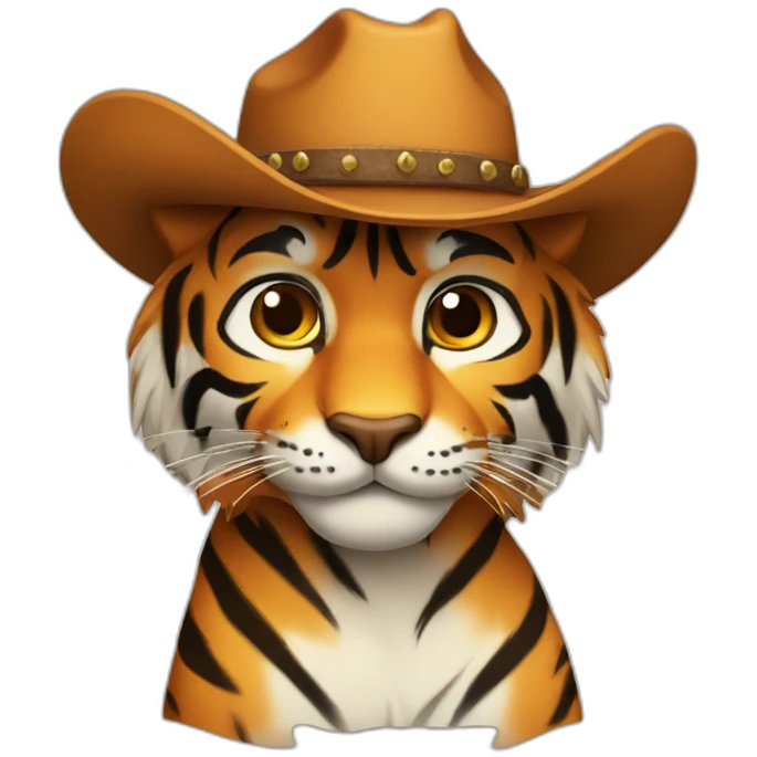 Tiger with cowboy hat emoji