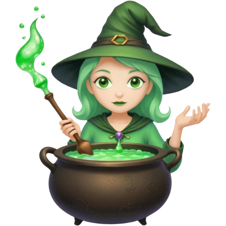 green witch cooking potion emoji