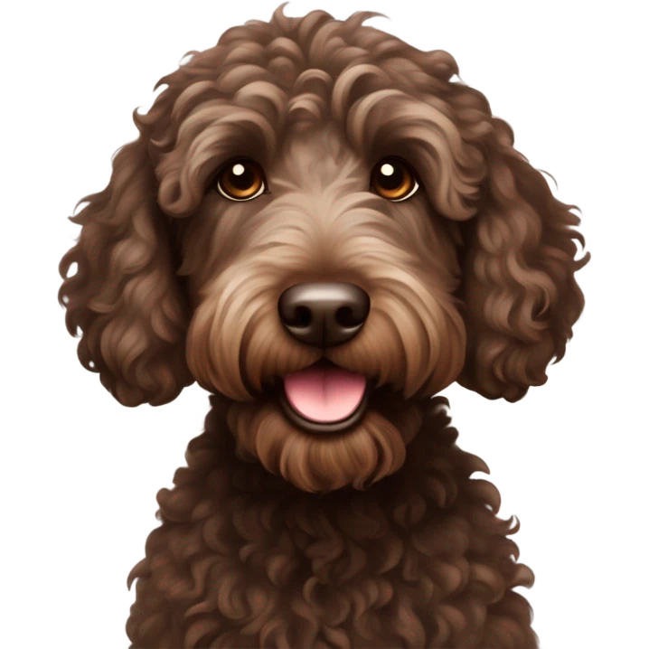 Australian labradoodle dark brown emoji