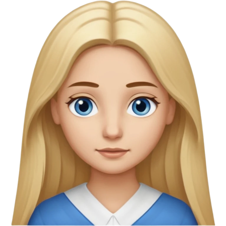 a blonde girl with a middle part with long hair and blue eyes and brown eyebrows marrying a man with light brown hair with a middle part and brown eyes  emoji